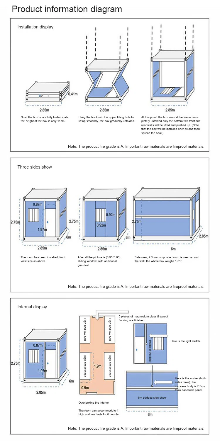 Modern Design Folding Container House with Favorable Price Movable Prefabricated House